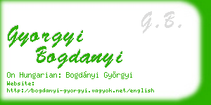 gyorgyi bogdanyi business card