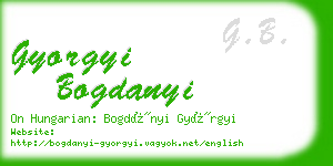 gyorgyi bogdanyi business card